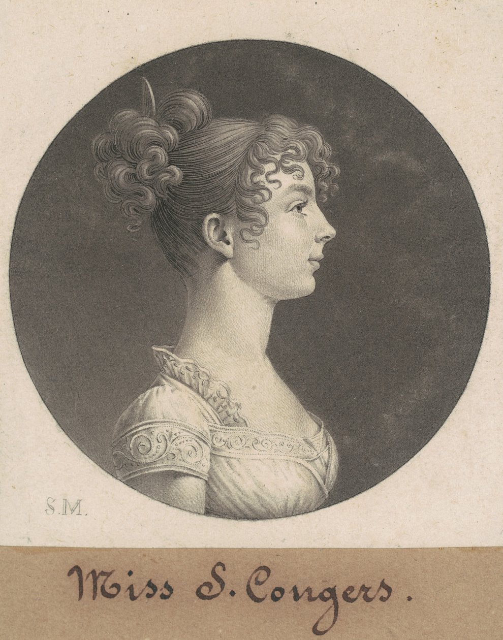 Sarah C. Conyers door Charles B. J. Févret de Saint Mémin