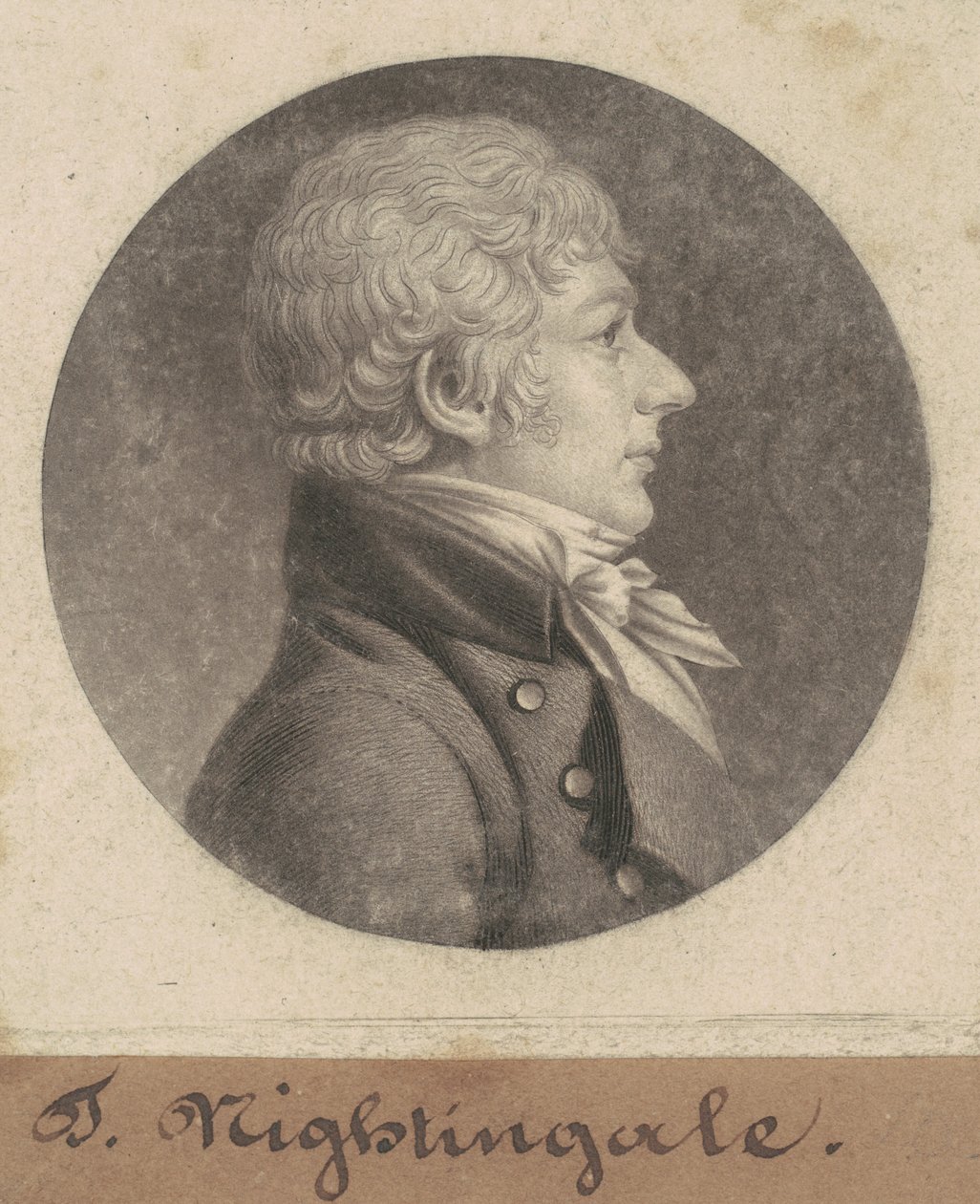 T. Nightingale door Charles B. J. Févret de Saint Mémin