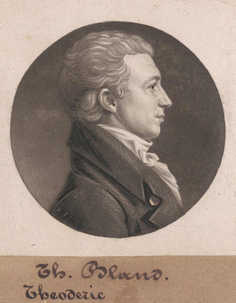 Theodorick Bland door Charles B. J. Févret de Saint Mémin