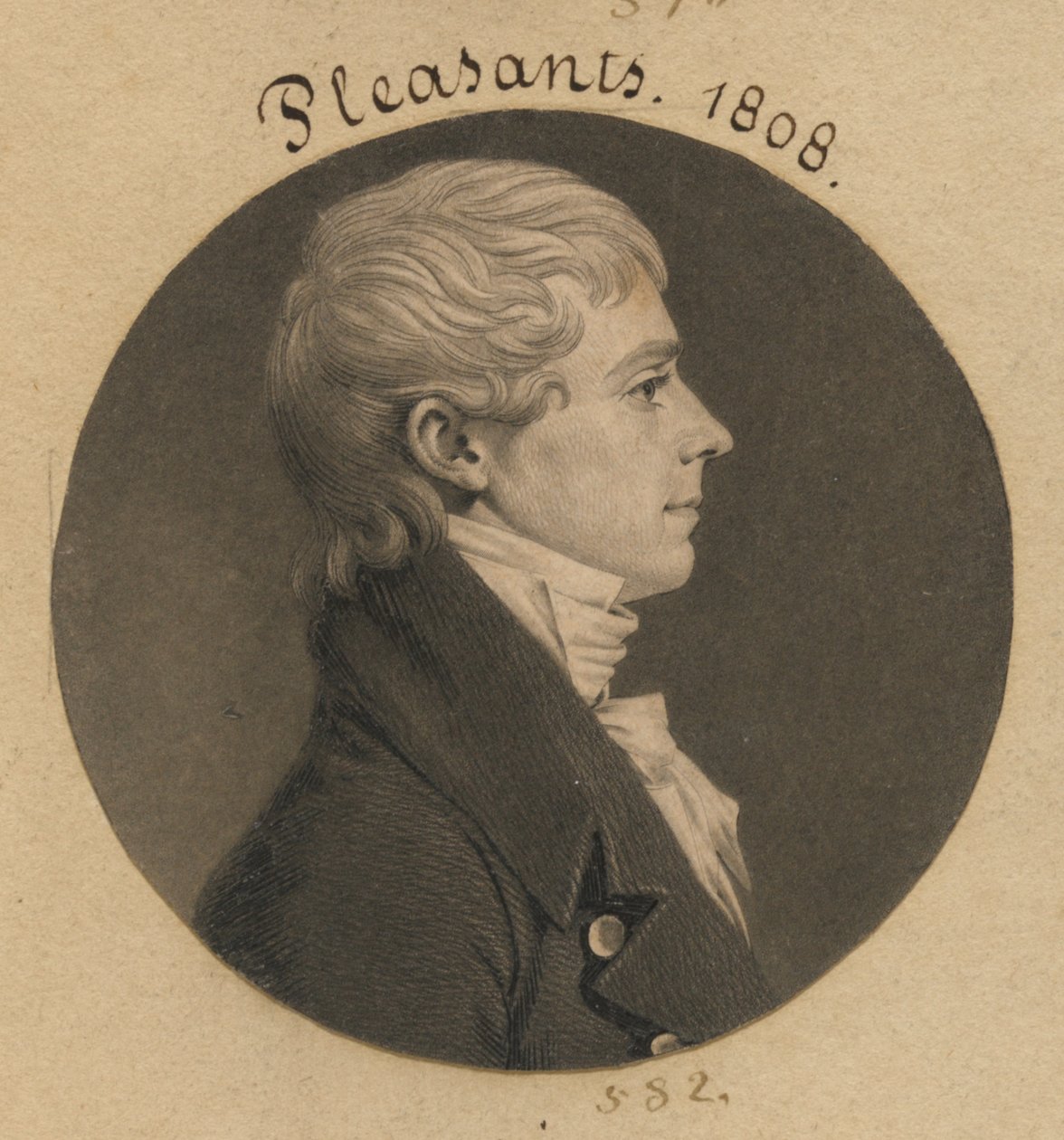 Archibald Pleasants jr. door Charles Balthazar Julien Févret de Saint-Mémin