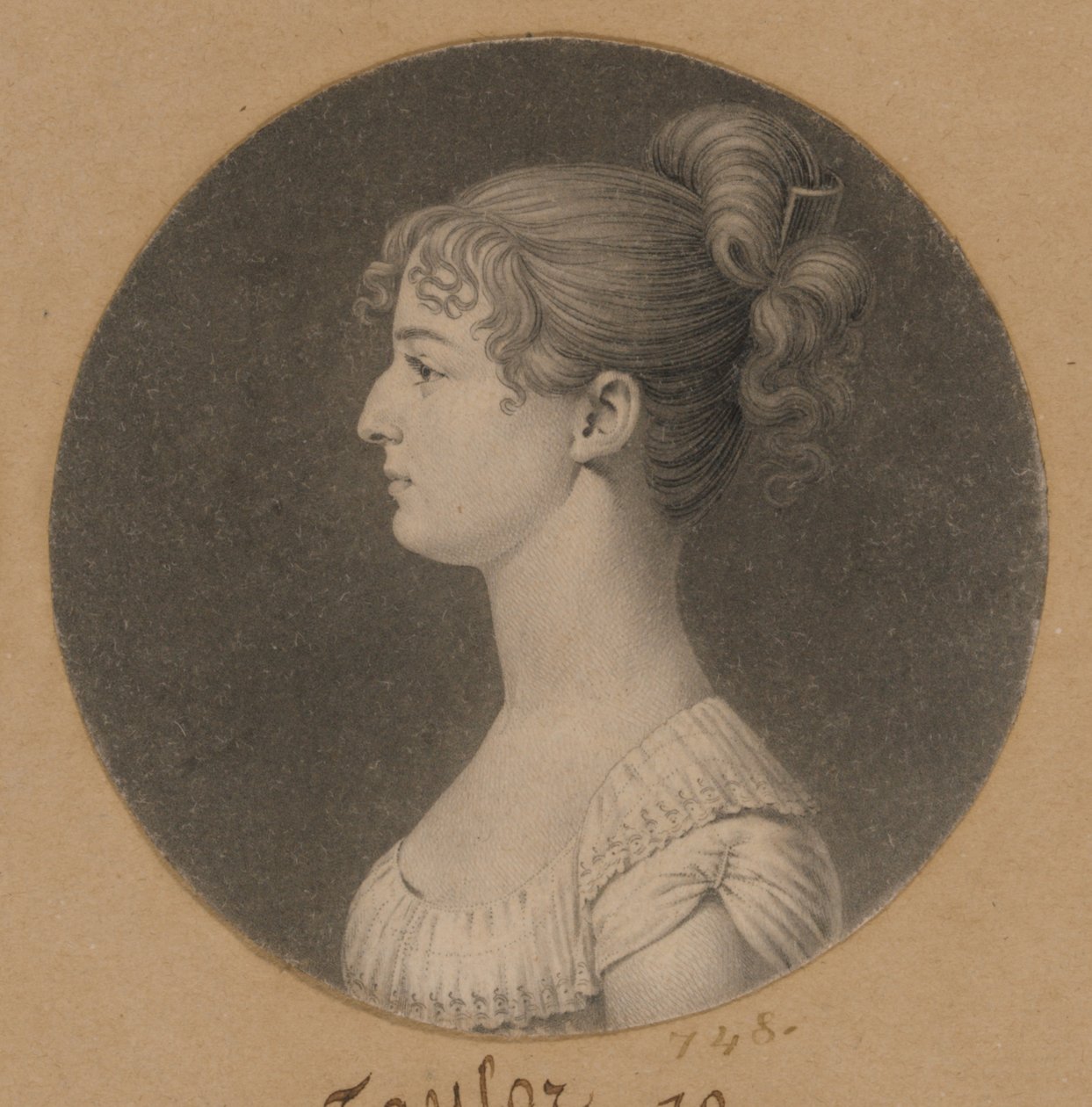 Caroline Lewis Barrett door Charles Balthazar Julien Févret de Saint-Mémin