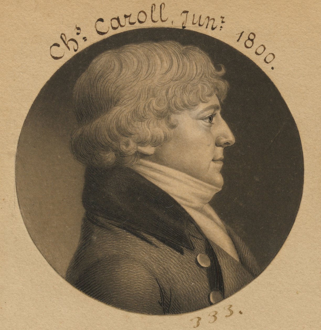 Charles Carroll jr. door Charles Balthazar Julien Févret de Saint-Mémin