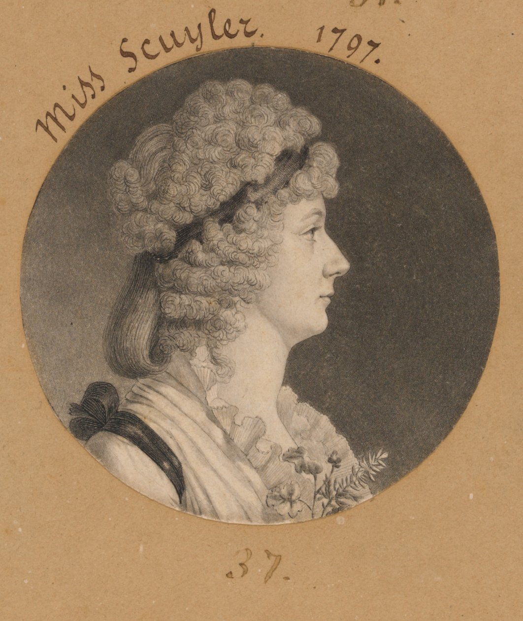 Cornelia Schuyler Morton door Charles Balthazar Julien Févret de Saint-Mémin