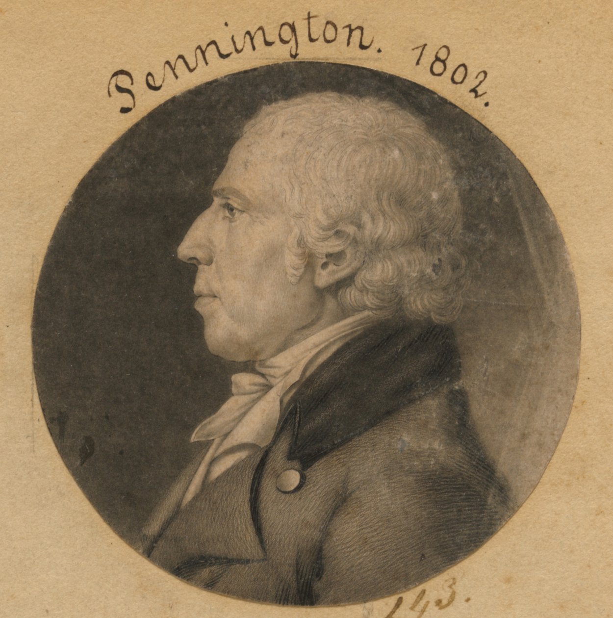 Isaac Penington door Charles Balthazar Julien Févret de Saint-Mémin