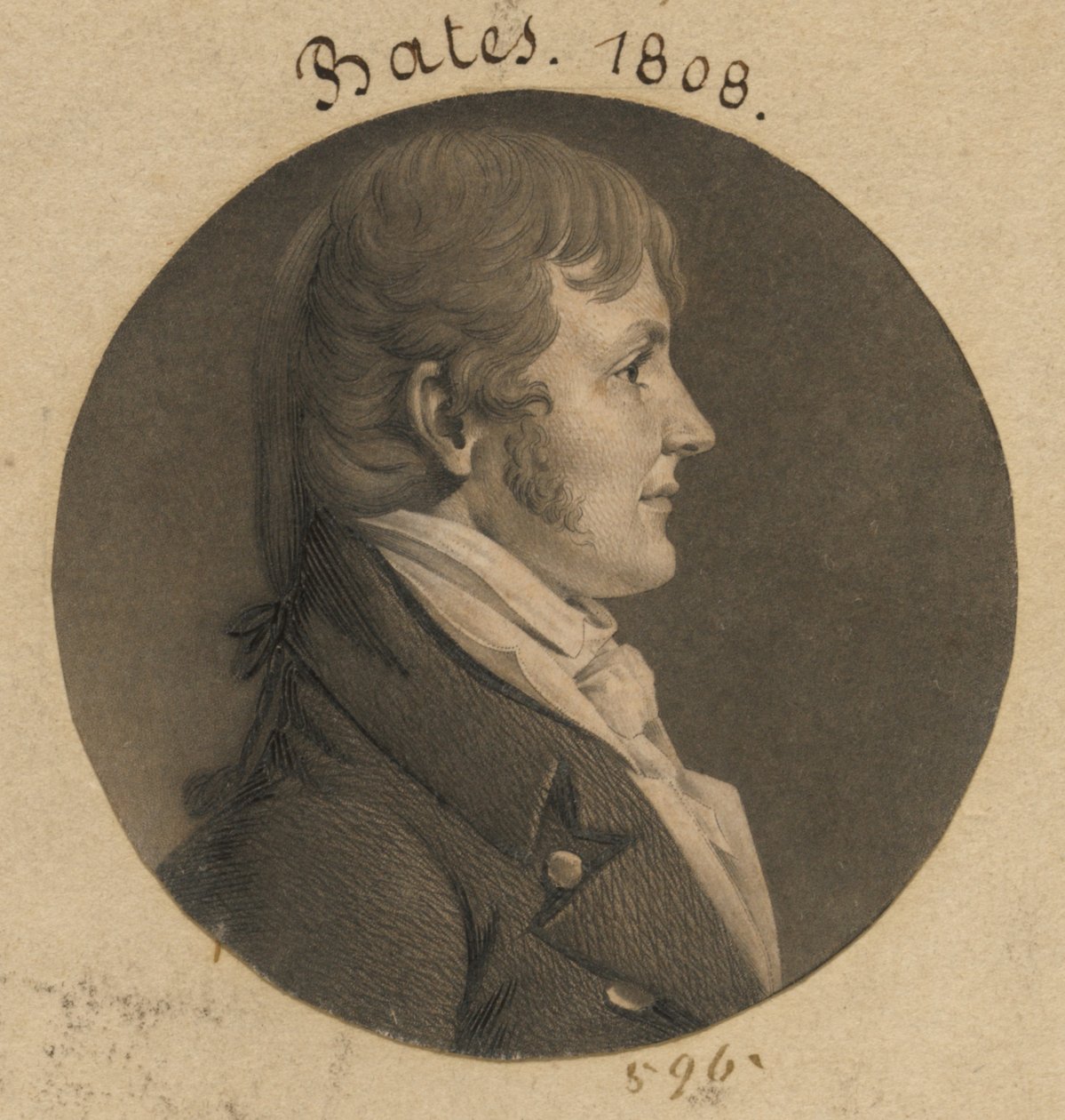 James Woodson Bates door Charles Balthazar Julien Févret de Saint-Mémin