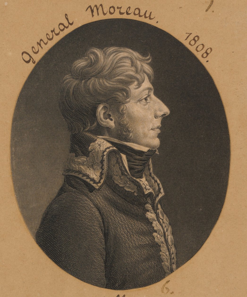 Jean-Victor Moreau door Charles Balthazar Julien Févret de Saint-Mémin