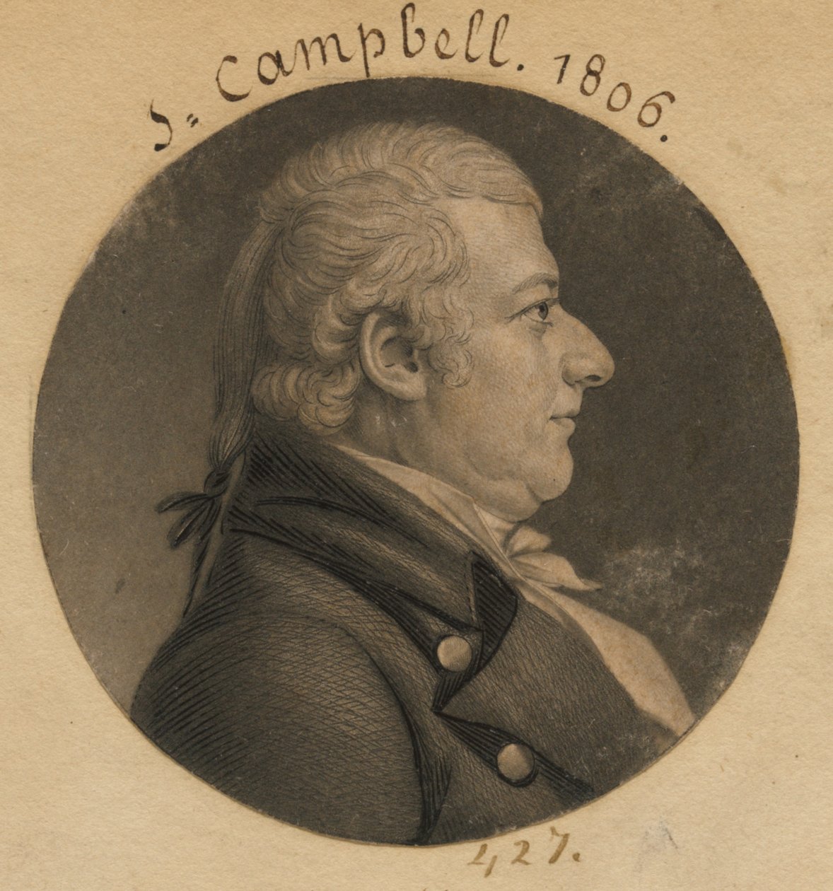 John Campbell door Charles Balthazar Julien Févret de Saint-Mémin