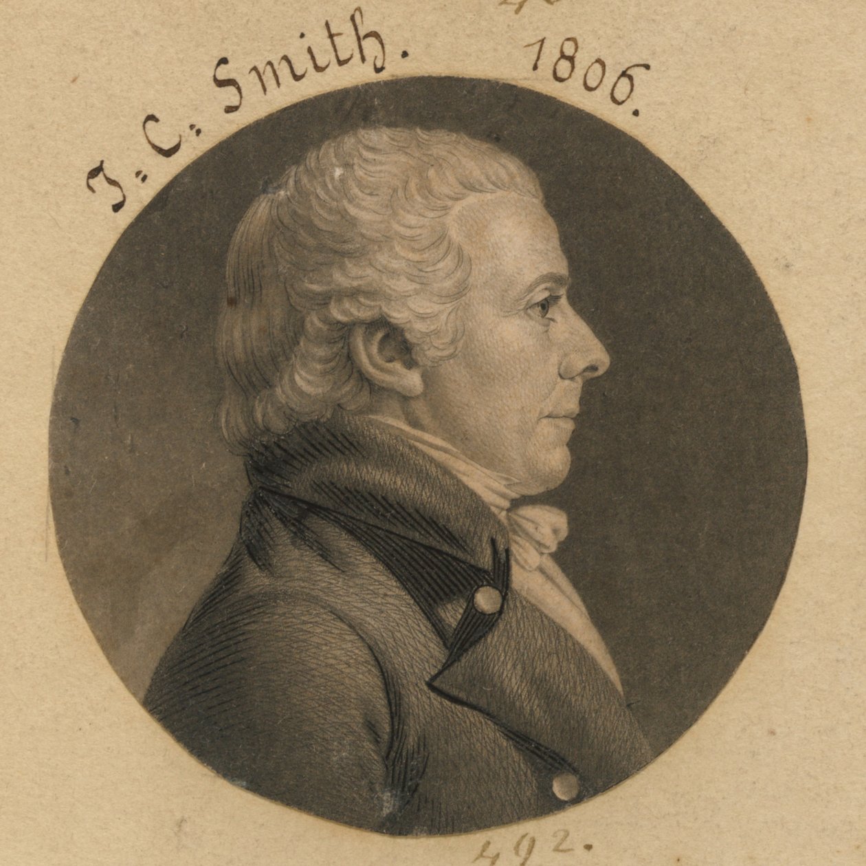 John Cotton Smith door Charles Balthazar Julien Févret de Saint-Mémin