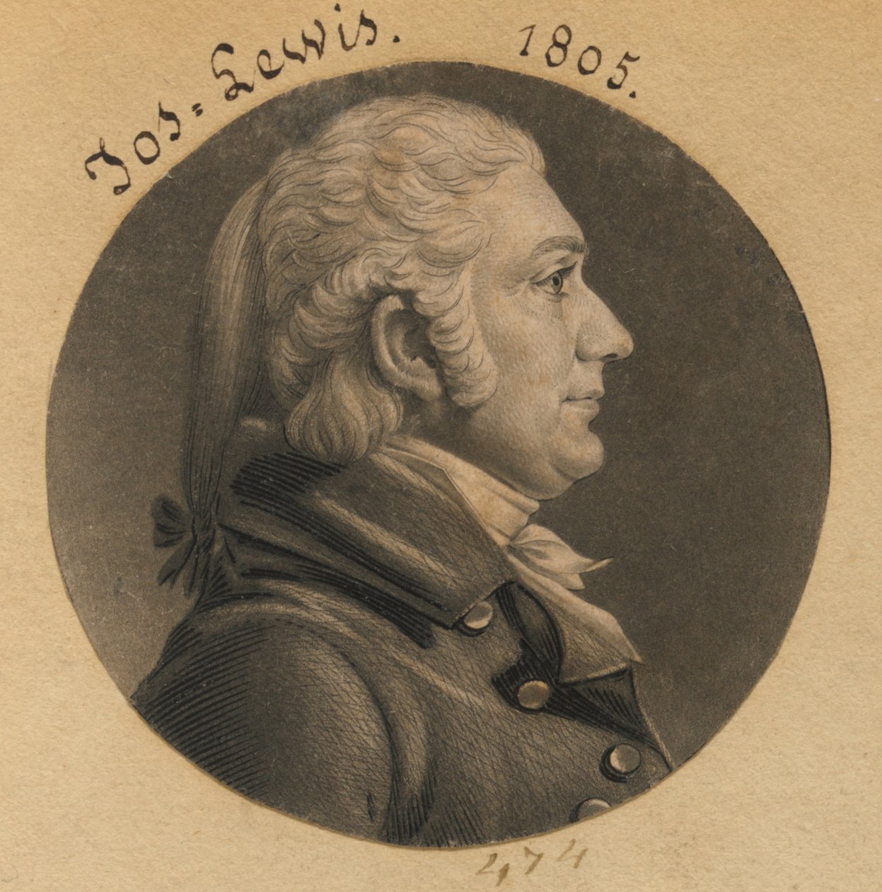 Joseph Lewis jr. door Charles Balthazar Julien Févret de Saint-Mémin