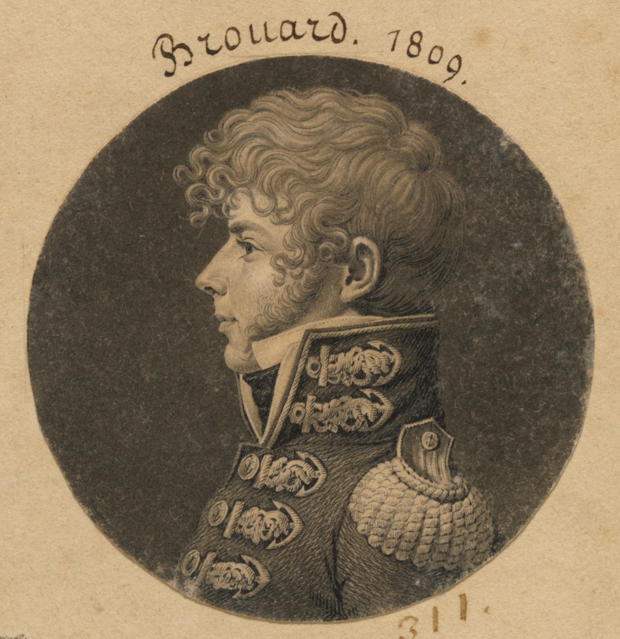 Michel Angelique Brouard door Charles Balthazar Julien Févret de Saint-Mémin