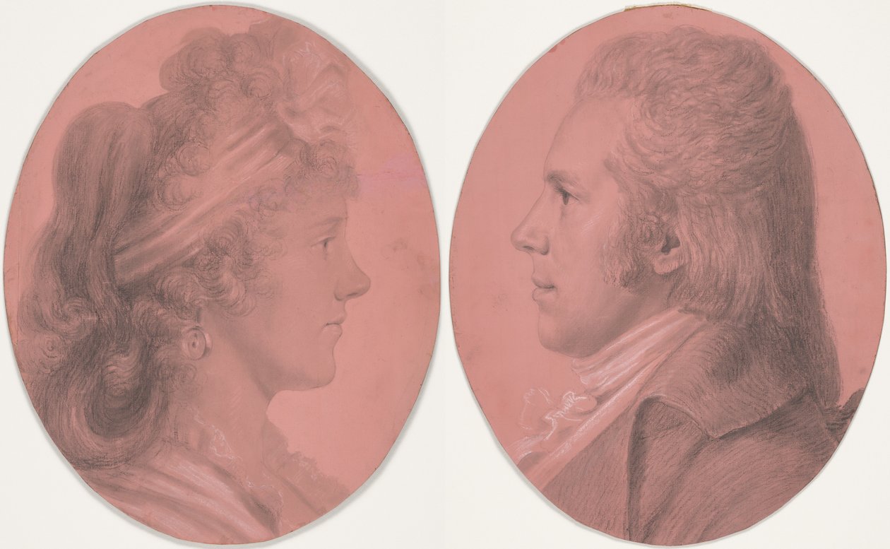 Portretten van Georges Arnold Fitzwilliam en Eleanor Ramsay Fitzwilliam; een paar door Charles Balthazar Julien Févret de Saint-Mémin