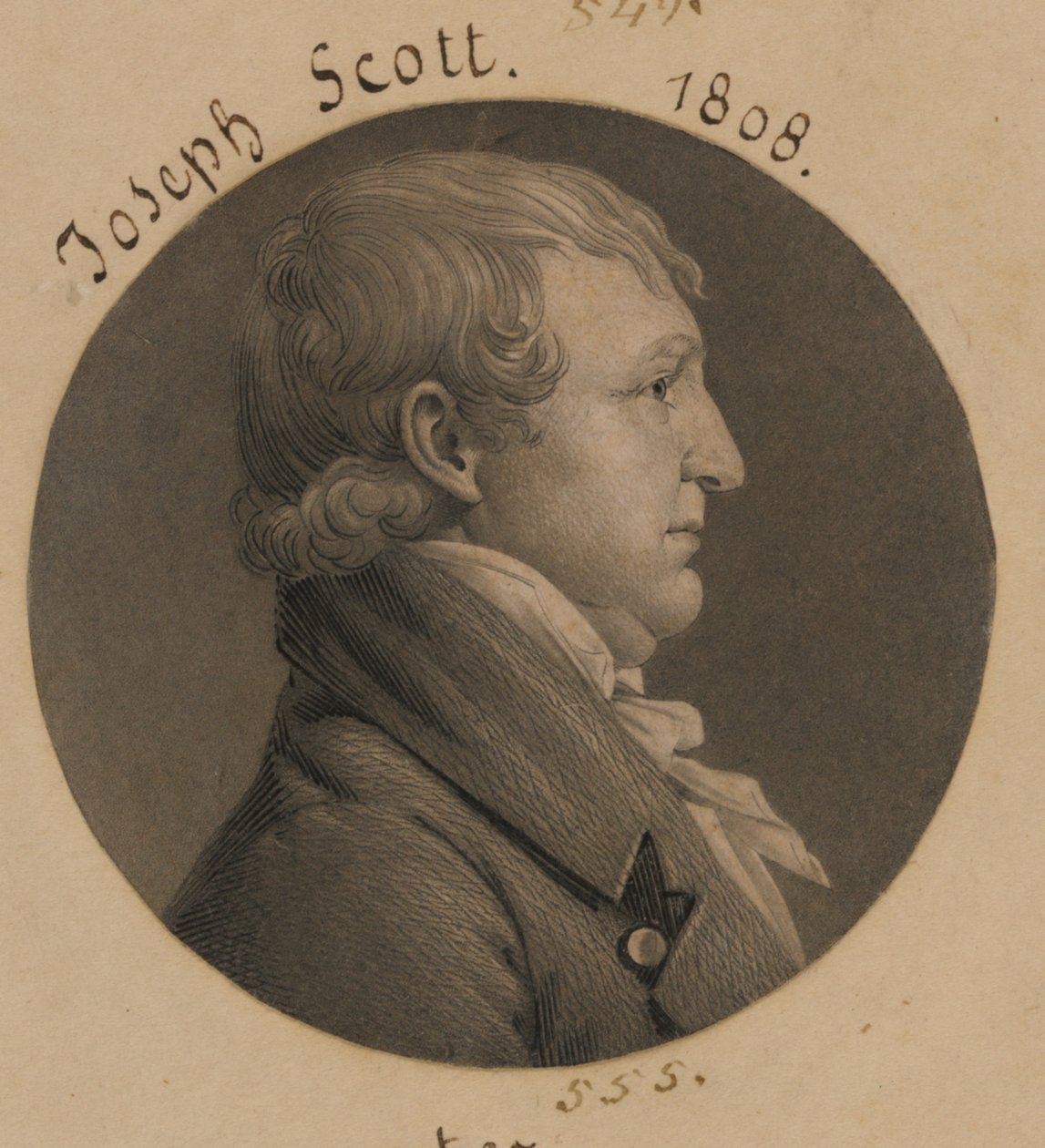 Mogelijk Hubbard Taylor of Joseph Scott door Charles Balthazar Julien Févret de Saint-Mémin