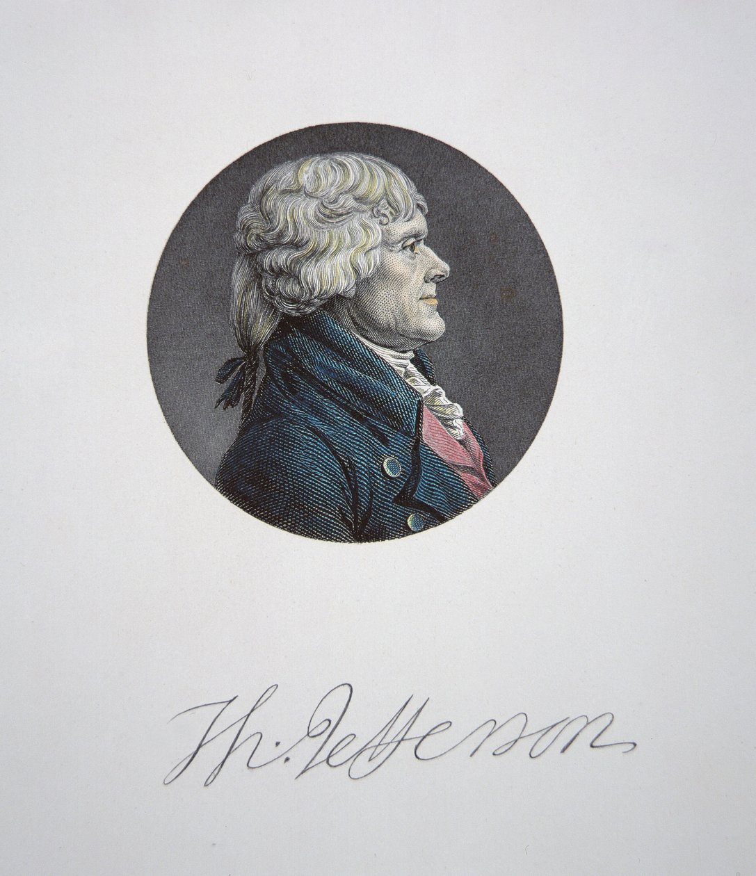 Thomas Jefferson (1743-1826) door Charles Balthazar Julien Févret de Saint-Mémin