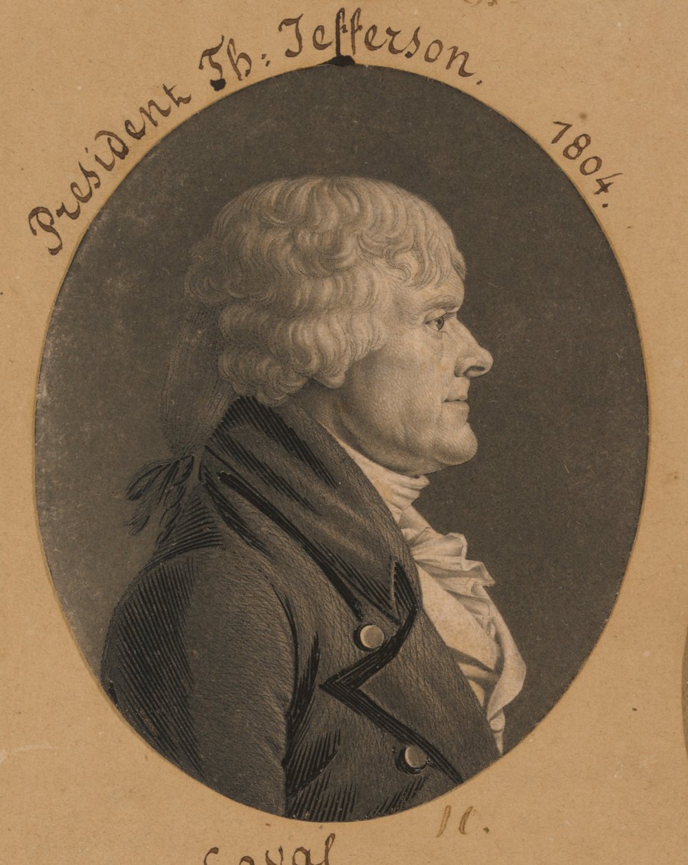 Thomas Jefferson door Charles Balthazar Julien Févret de Saint-Mémin