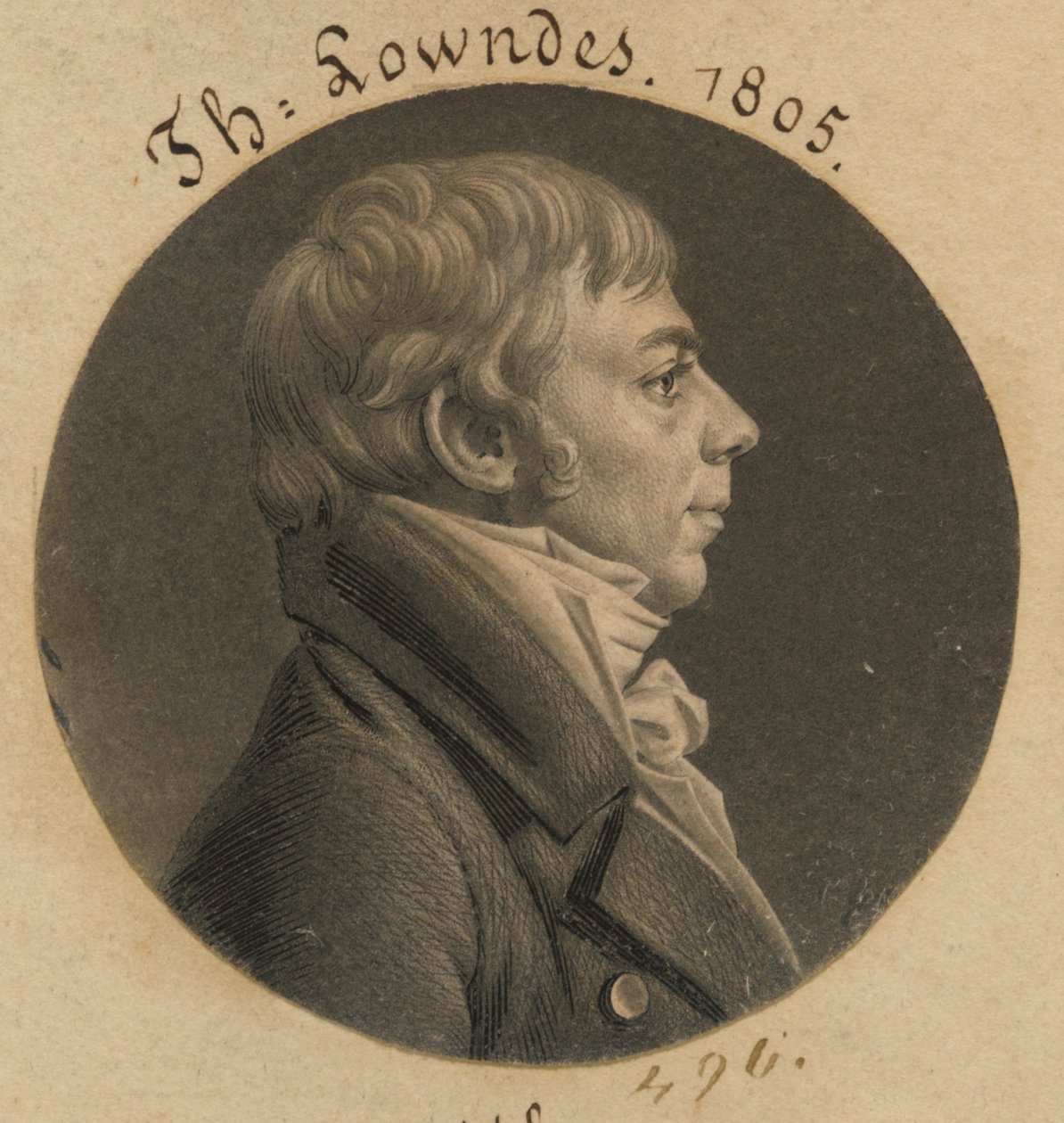 Thomas Lowndes door Charles Balthazar Julien Févret de Saint-Mémin