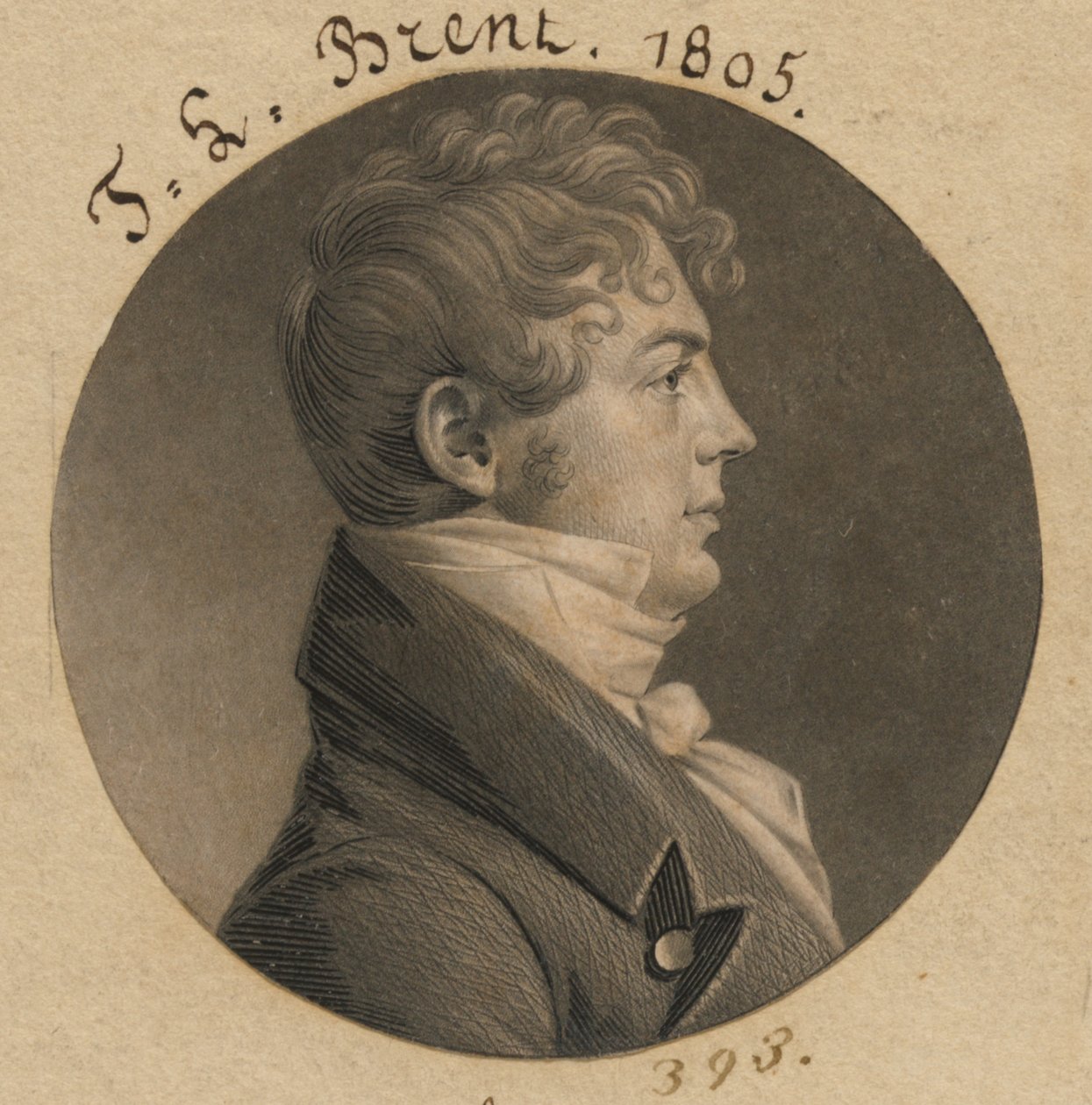 Thomas Ludwell Lee Brent door Charles Balthazar Julien Févret de Saint-Mémin