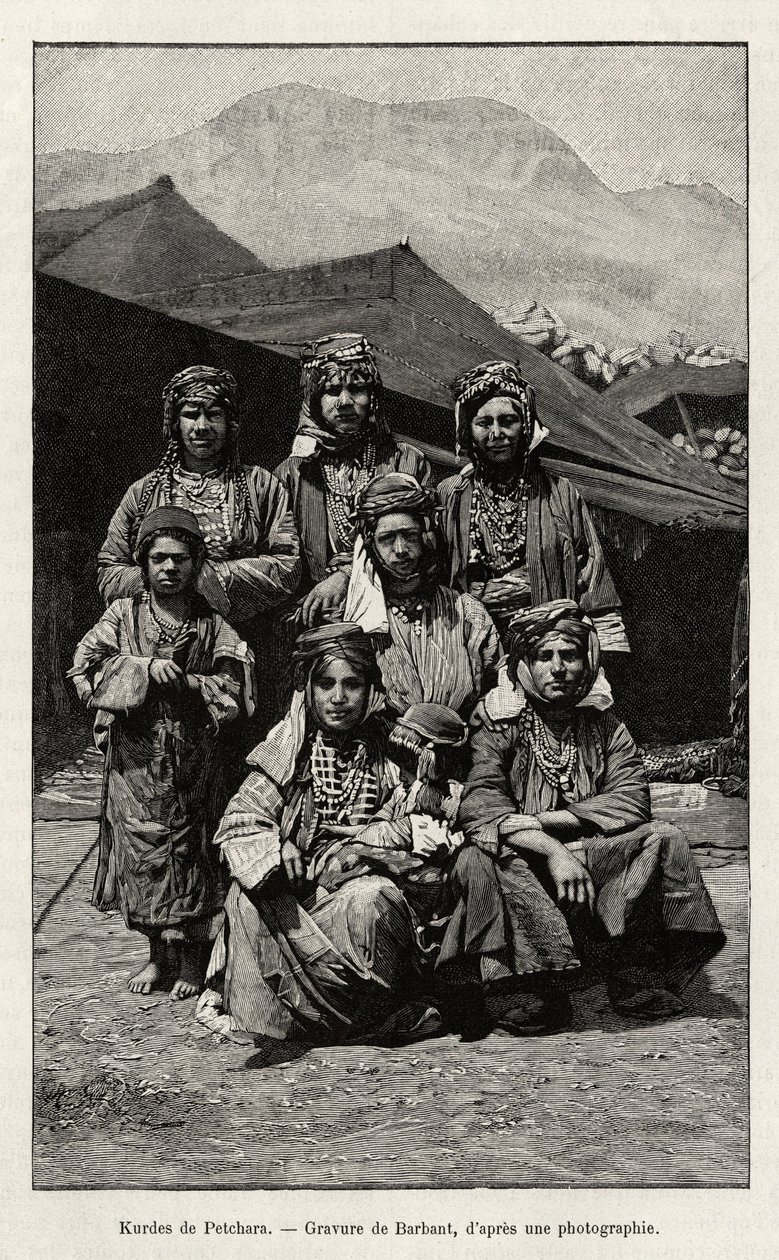 Koerden van Petchara (Turkije). Gravure door Barbant ter illustratie van het verhaal 