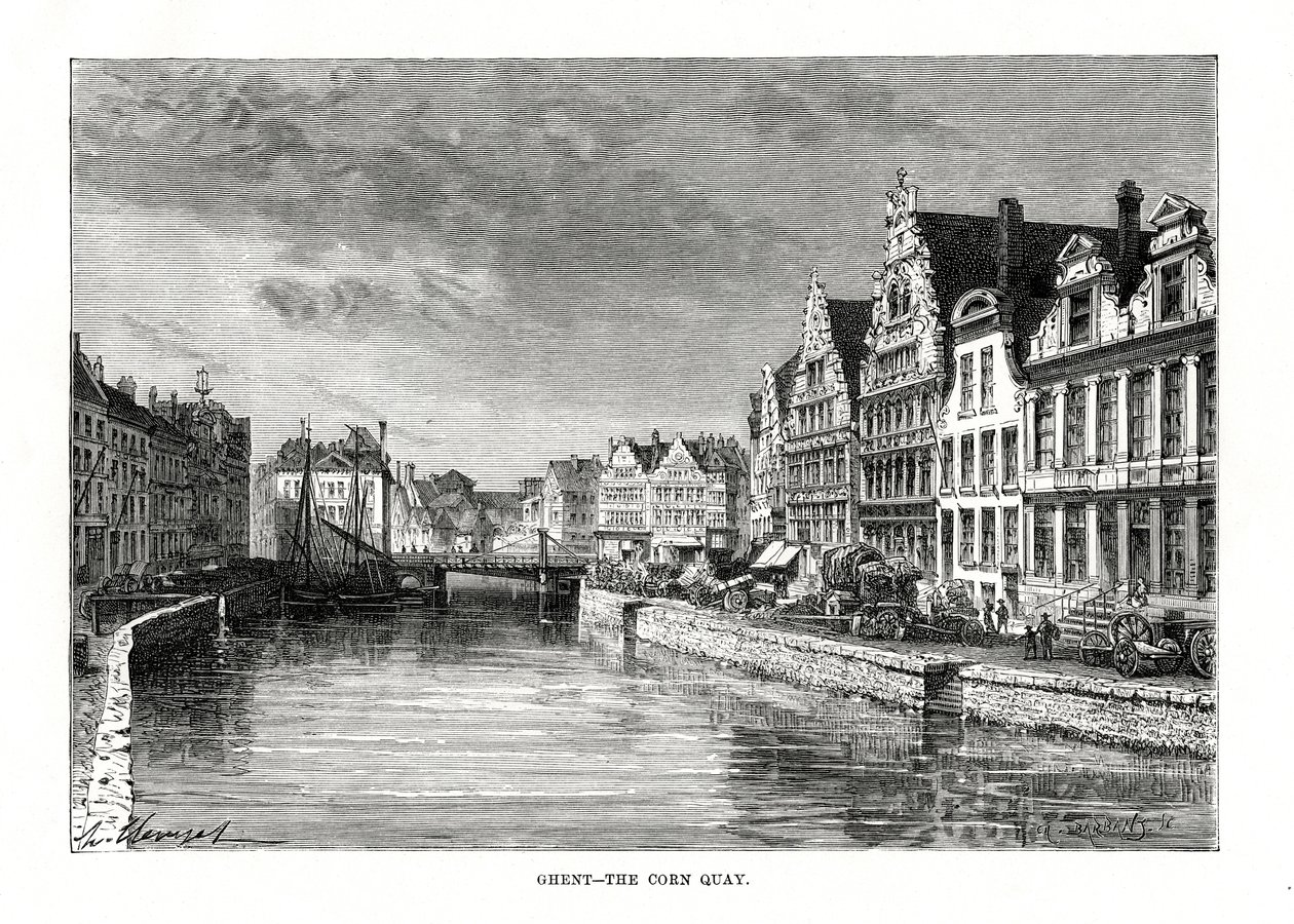 De Korenkaai, Gent, Vlaanderen, België, 1879 door Charles Barbant