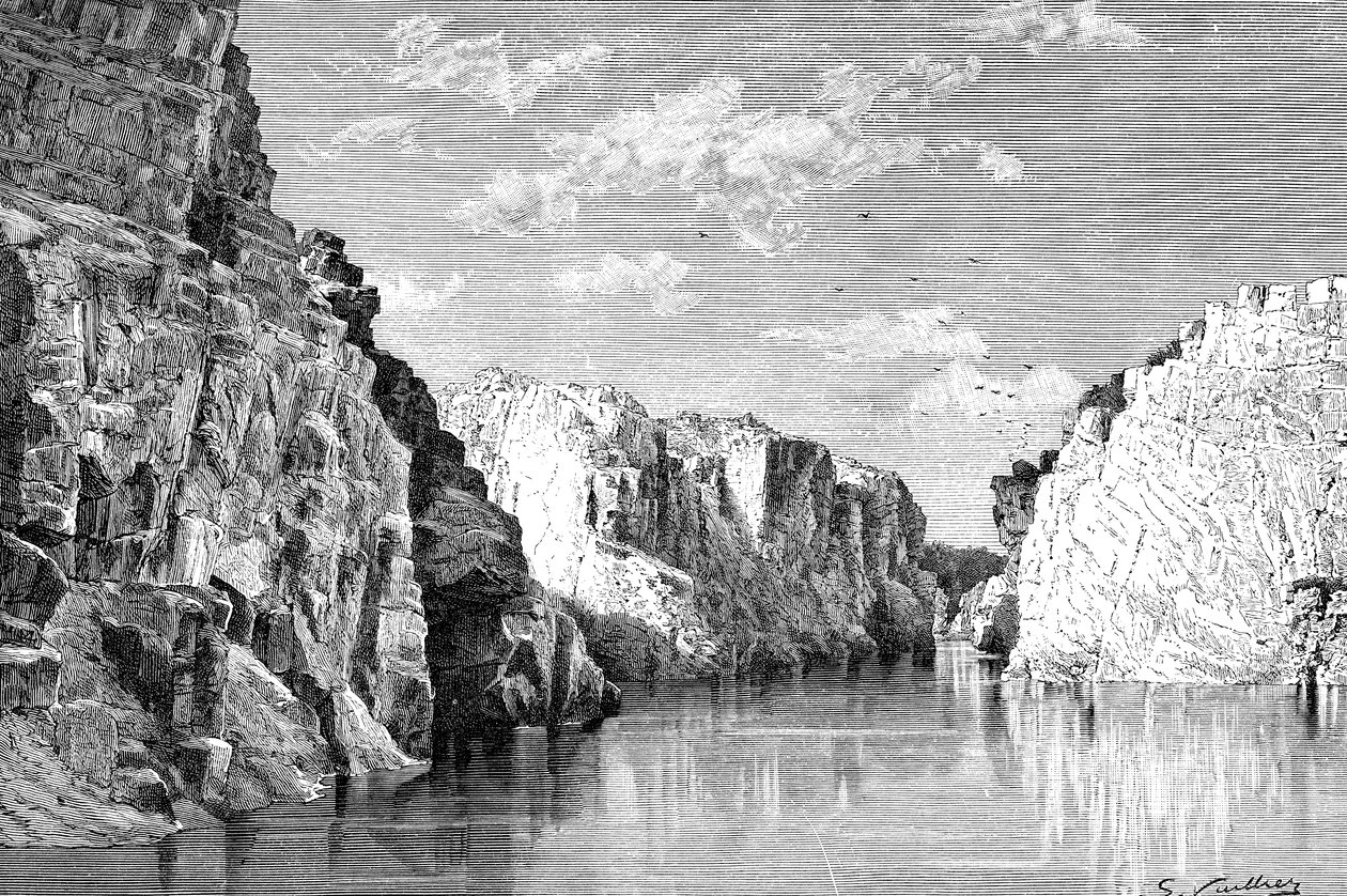 De kloof van de Marble Rocks, India, 1895 door Charles Barbant