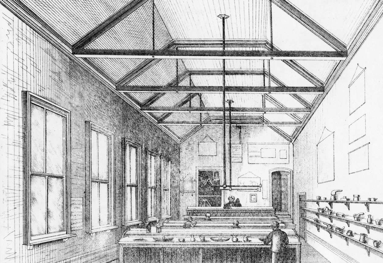 Chemisch laboratorium, Dulwich College, ca. 1870 door Charles Barry