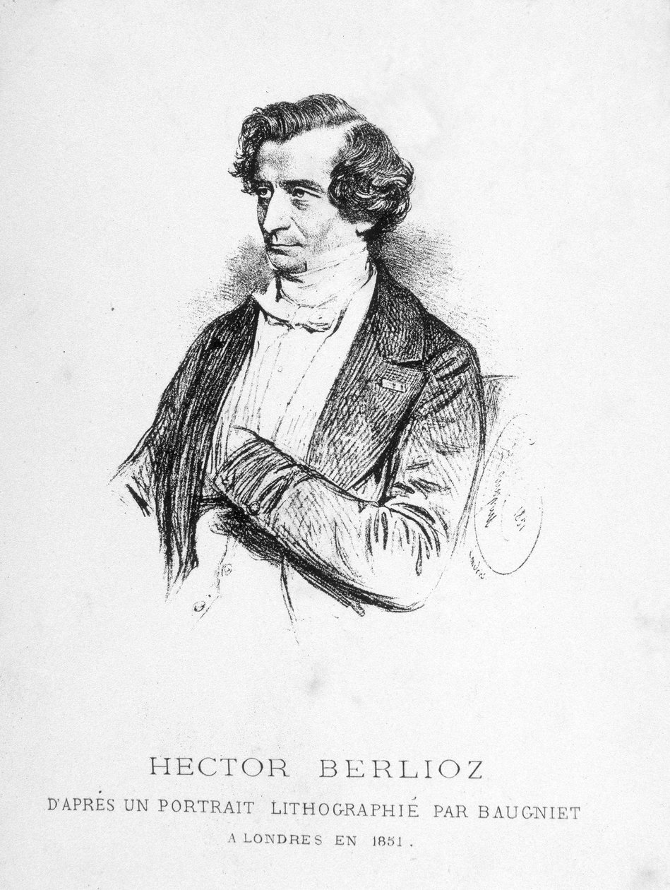 Portret van Hector Berlioz (1803 - 1869) - gebaseerd op een lithografisch portret door Baugniet in Londen in 1851 door Charles Baugniet