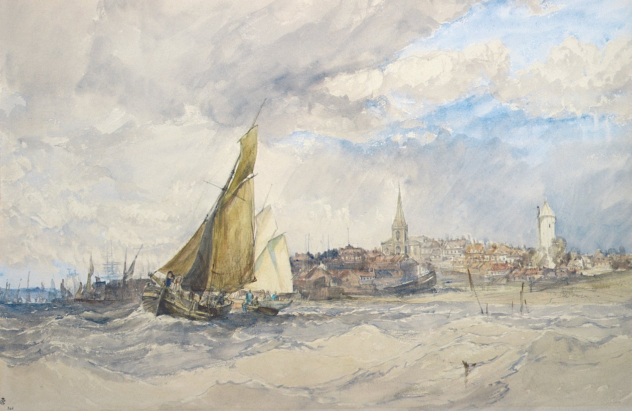 Harwich, vanaf de Zee door Charles Bentley
