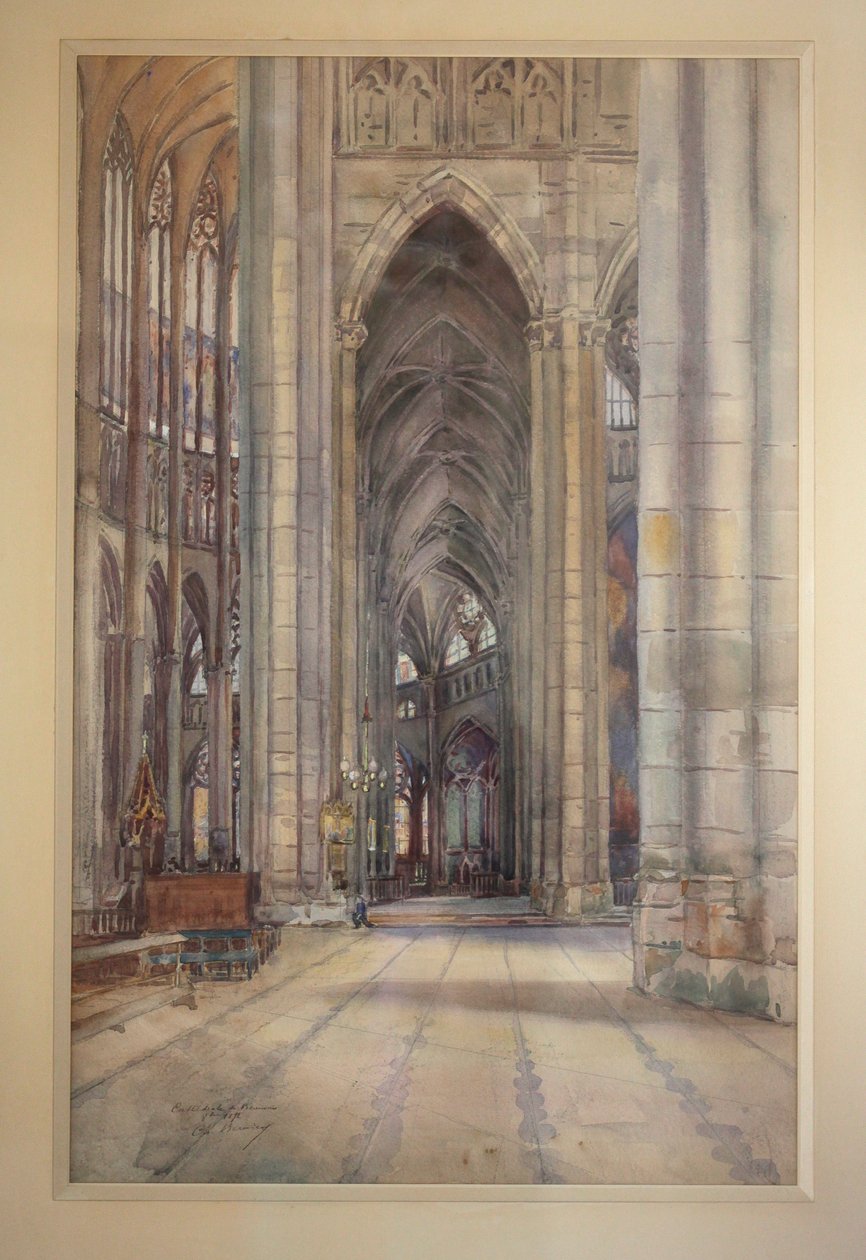 Interieur van de kathedraal van Beauvais, ca. 1896 door Charles Bernier