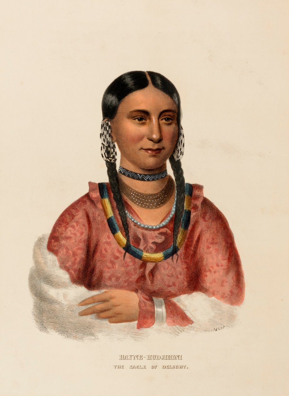 HAYNE-HUDJIHINI. THE EAGLE OF DELIGHT (De adelaar van het genot), uit History of the Indian Tribes of North America (Geschiedenis van de indianenstammen van Noord-Amerika). door Charles Bird King