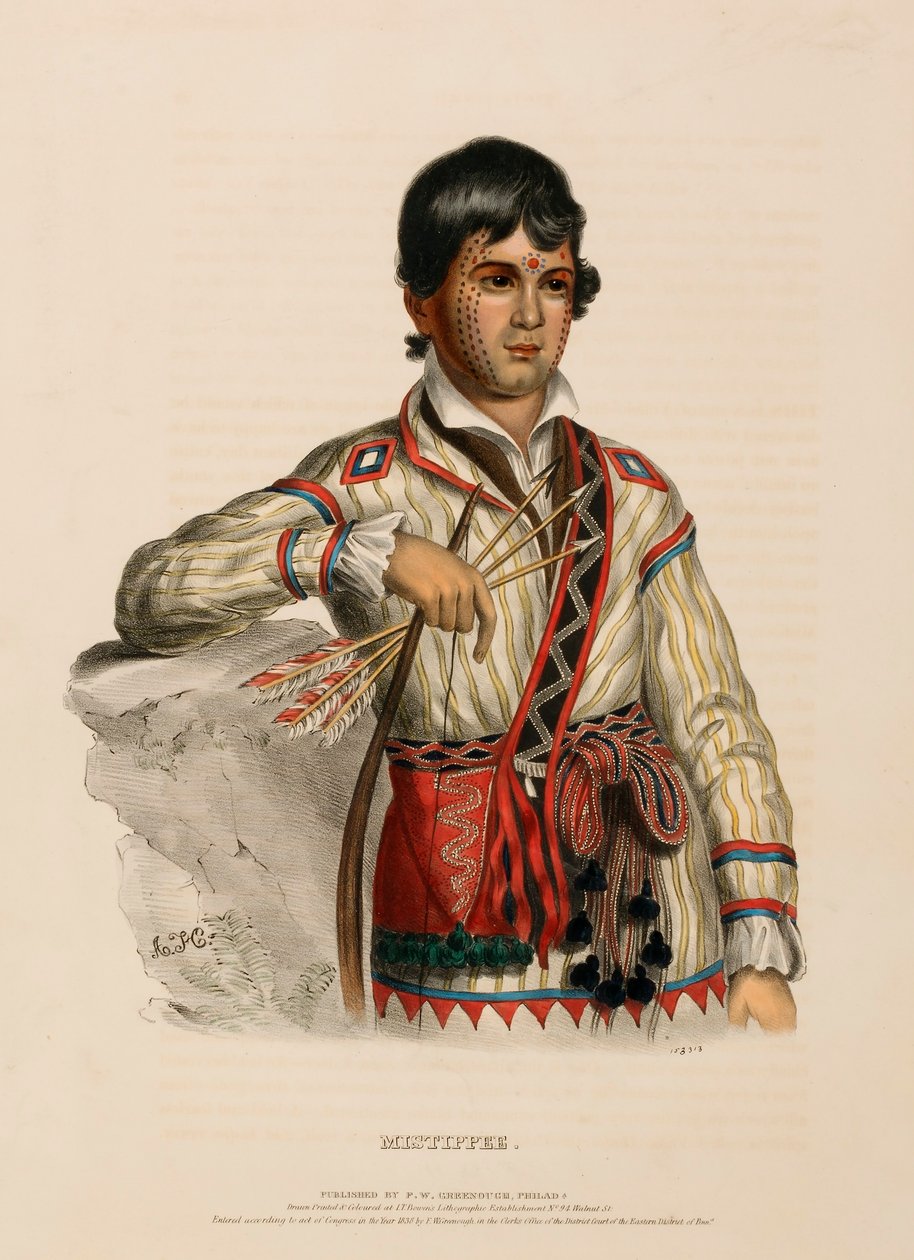 MISTIPPEE, uit de geschiedenis van de indianenstammen van Noord-Amerika door Charles Bird King