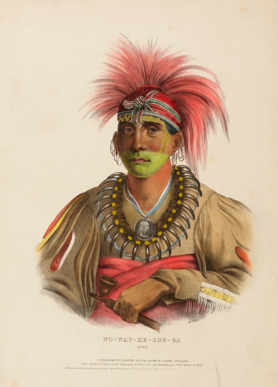 NO-WAY-KE-SUG-GA. OTOE., uit Geschiedenis van de Indianenstammen van Noord-Amerika door Charles Bird King