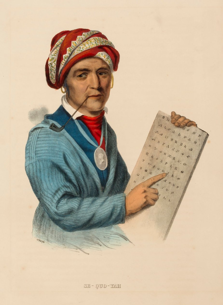 SE-QUO-YAH, uit Geschiedenis van de Indianenstammen van Noord-Amerika door Charles Bird King