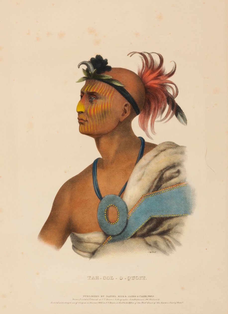TAH-COL-O-QUOIT., uit Geschiedenis van de Indianenstammen van Noord-Amerika door Charles Bird King
