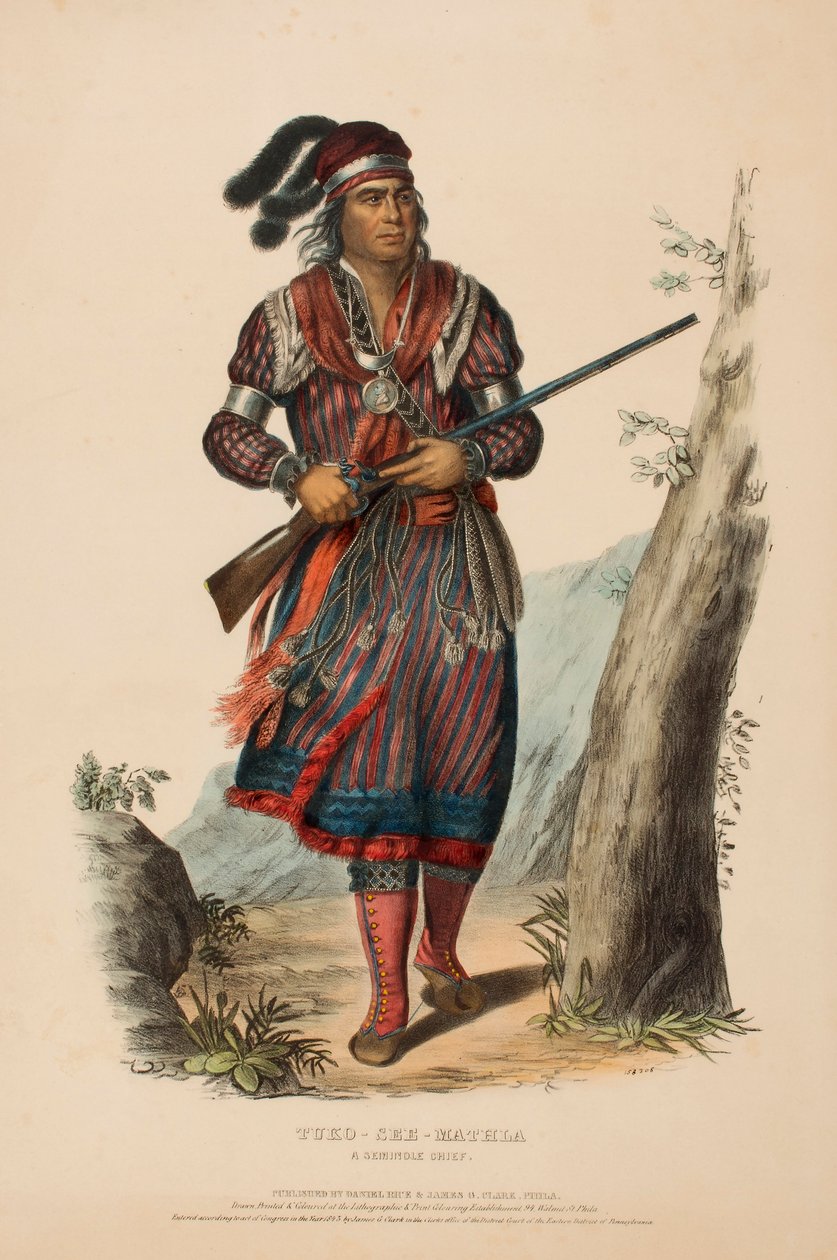 TUKO-SEE-MATHLA. A SEMINOLE CHIEF, uit History of the Indian Tribes of North America. door Charles Bird King