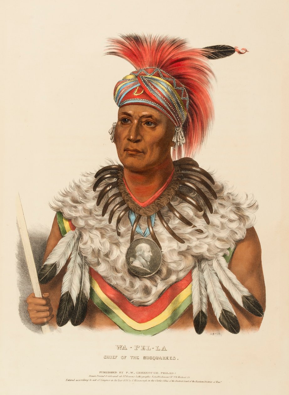 WA-PEL-LA. CHIEF OF THE MUSQUAKEES, uit Geschiedenis van de Indianenstammen van Noord-Amerika door Charles Bird King