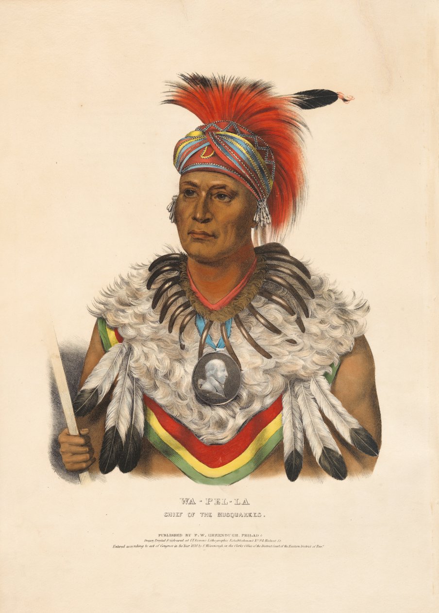 Wa-pel-la – Hoofdman van de Musquakees door Charles Bird King