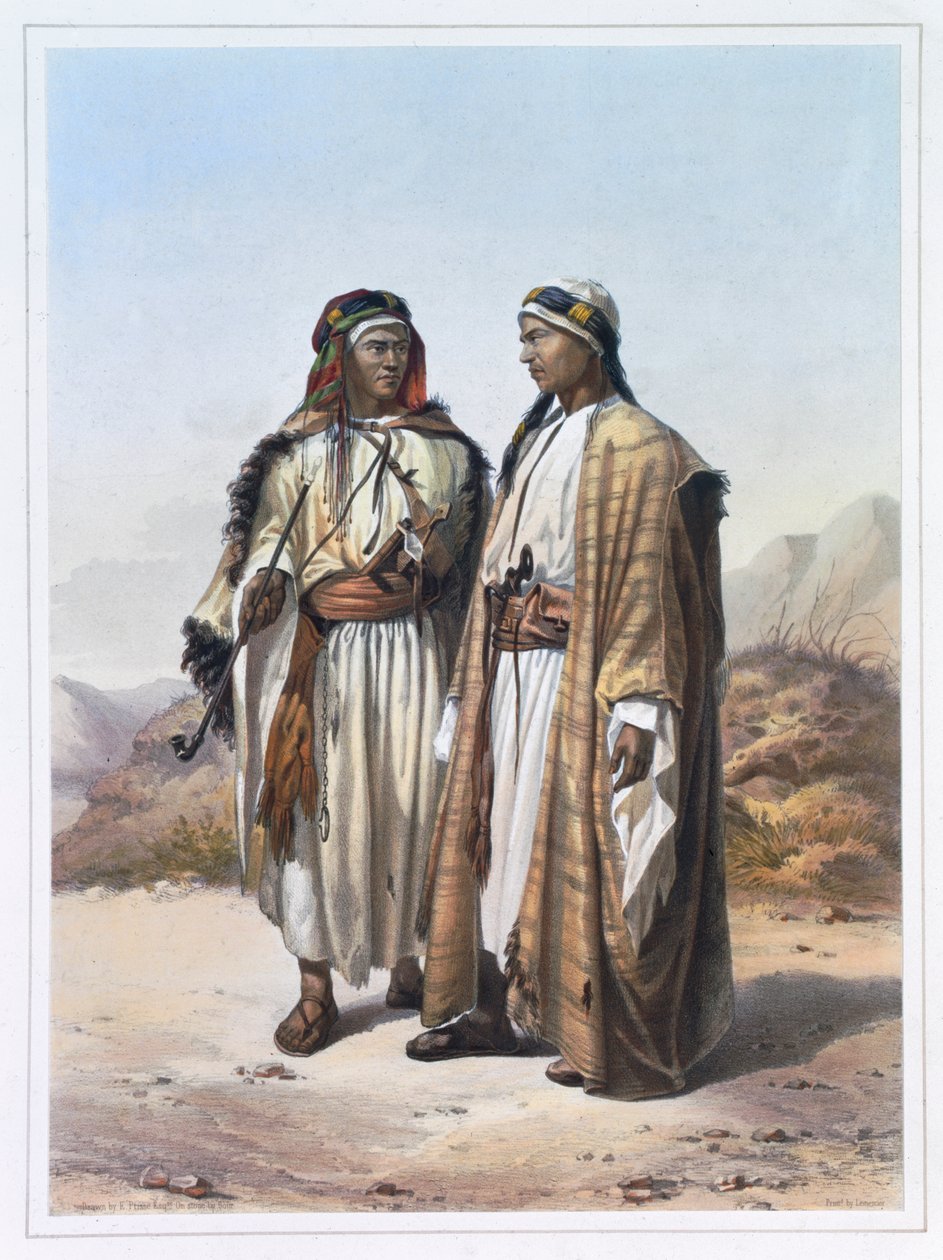 Een Mahazi en een Soualeh Bedoeïen door Charles Bour