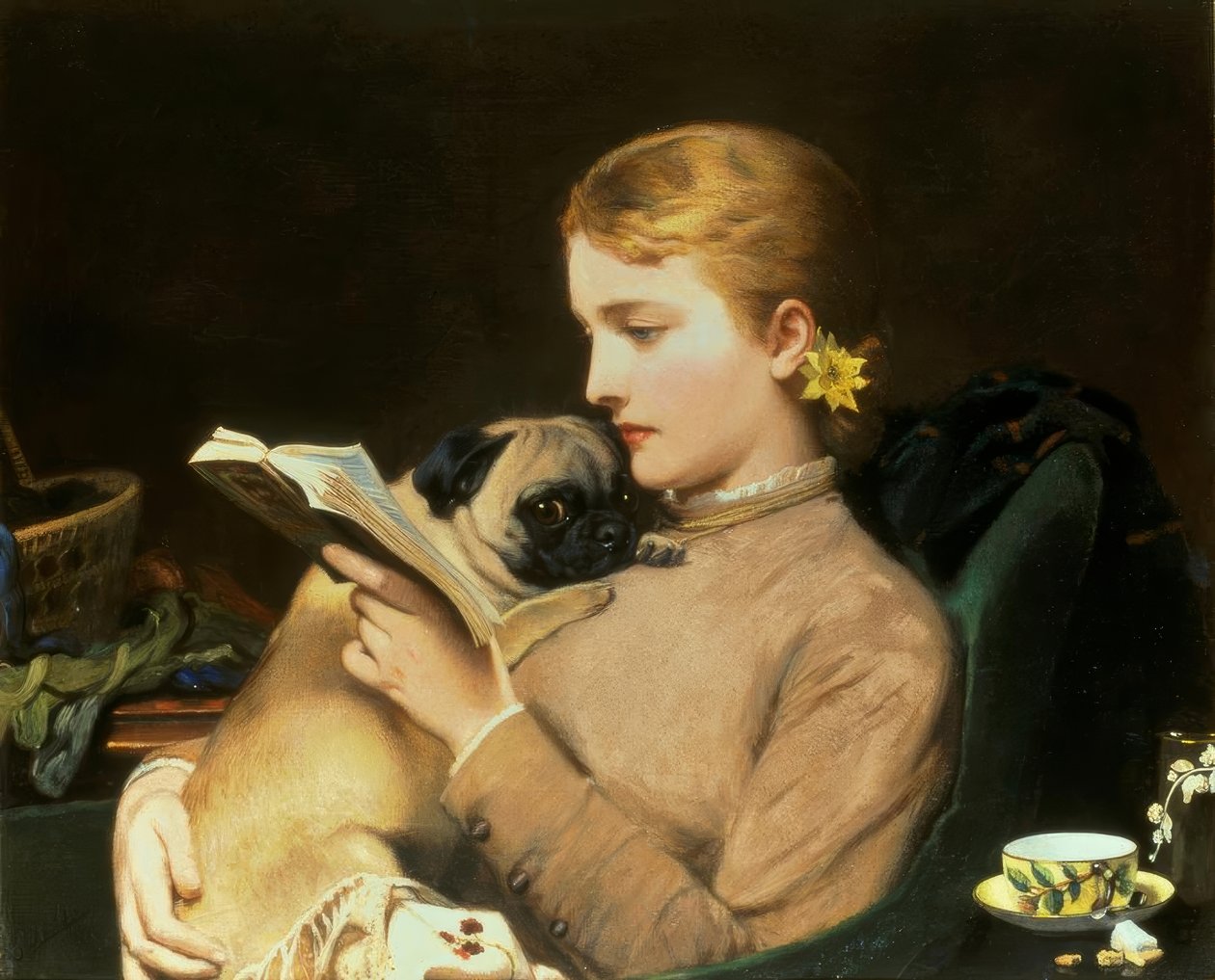 Blond en brunette door Charles Burton Barber