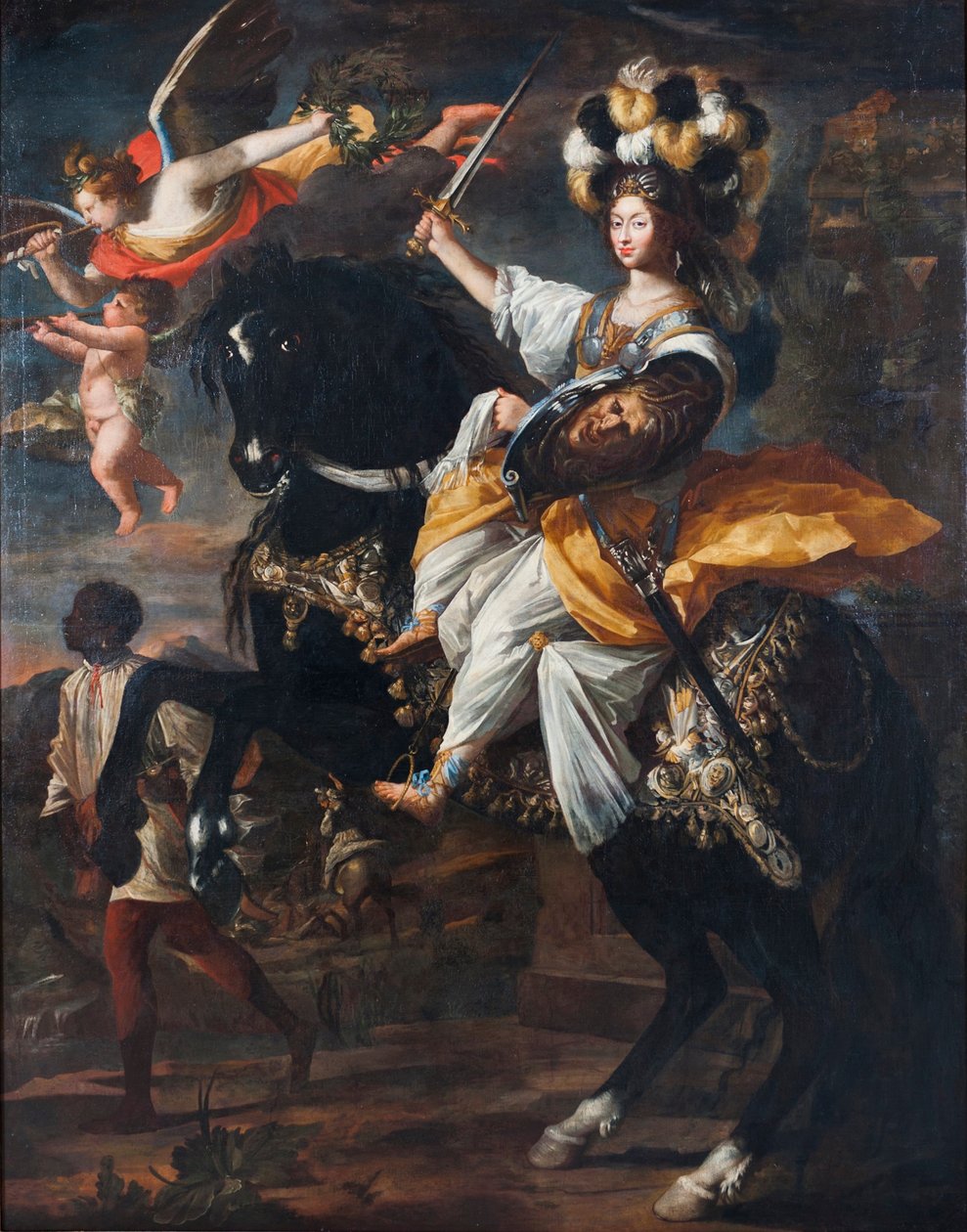 Christine Marie van Frankrijk 1606-1663, hertogin van Savoye, als Minerva, ca. 1663 door Charles Claude Dauphin
