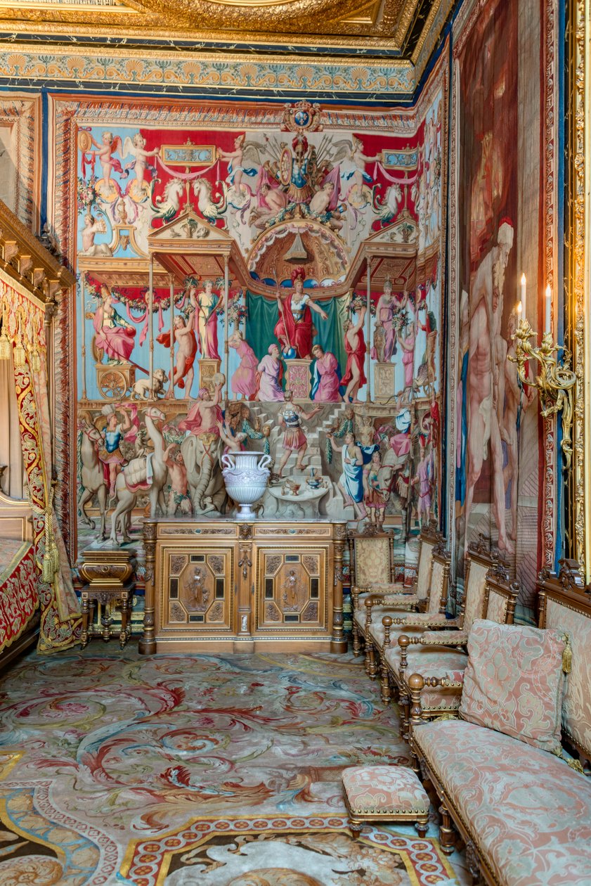 De slaapkamer van Anne van Oostenrijk in het appartement van de paus (foto) door Charles & Cotelle Jean II (1642 1708) Errard
