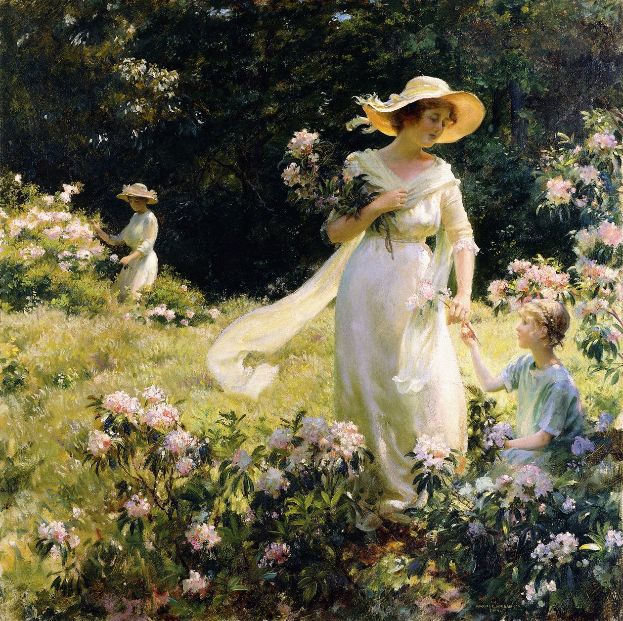 Tussen de Laurierbloesems door Charles Courtney Curran