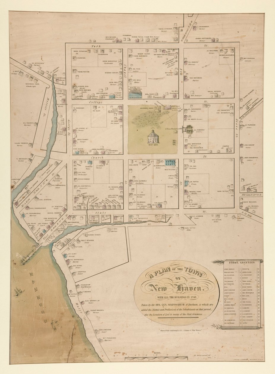 Een Plan van de Stad New Haven, (P 3903) door Charles Currier