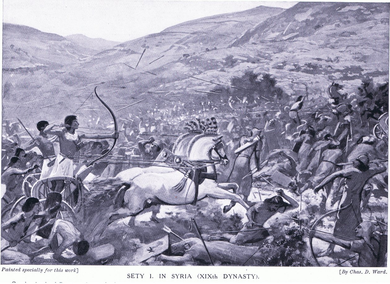 Sety I in Syrië (XIXe Dynastie), c.1920 door Charles Daniel Ward