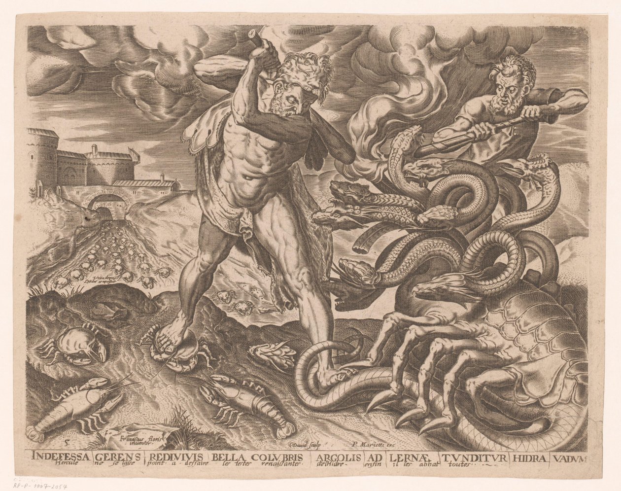 Hercules verslaat de hydra van Lerna door Charles David