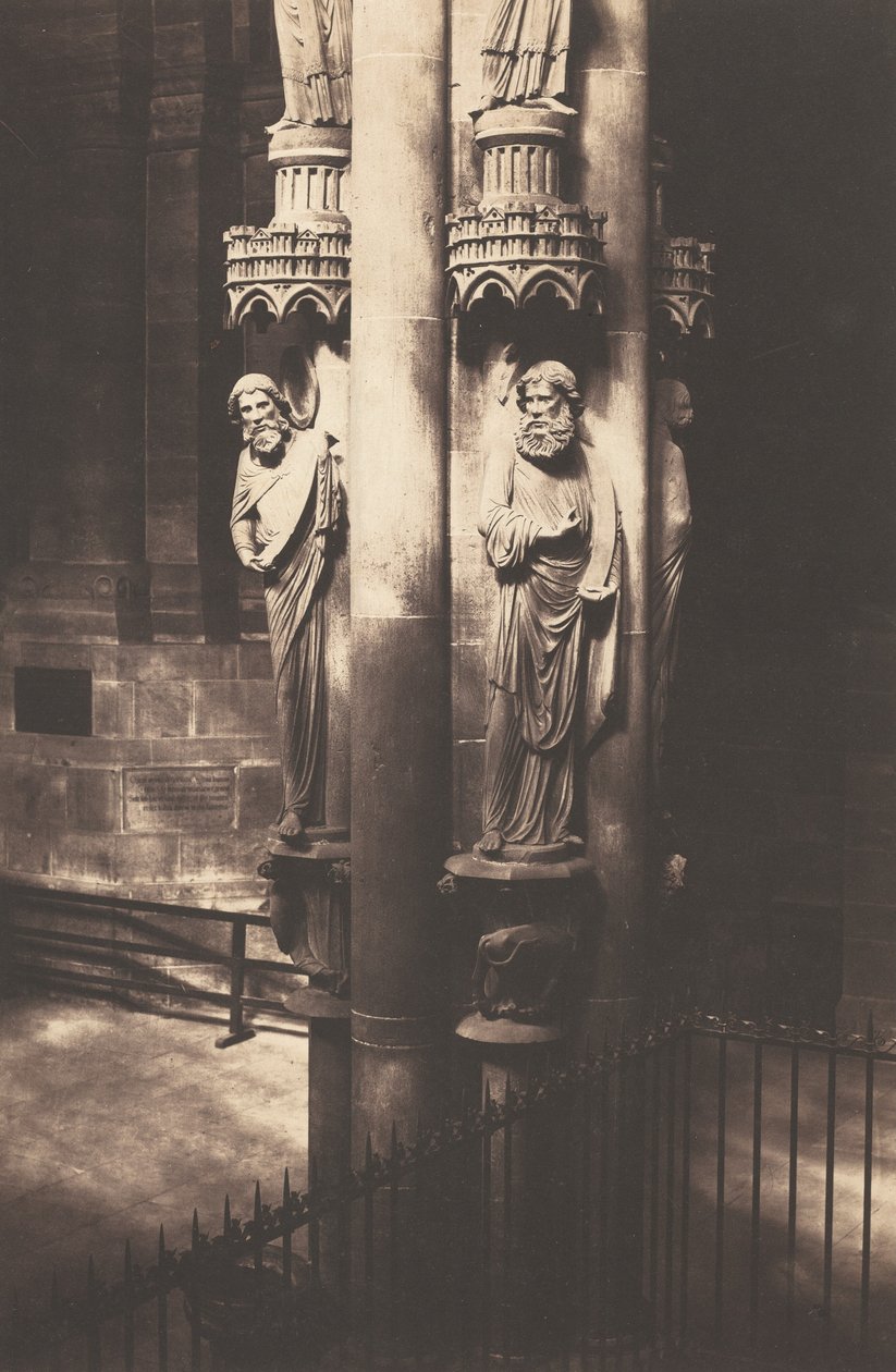 Engelenzuil, kathedraal van Straatsburg,c. 1858 (foto) door Charles David Winter