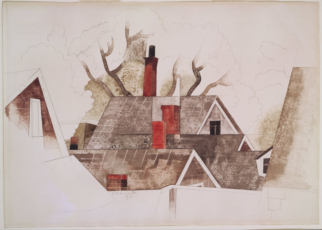 Rode schoorstenen door Charles Demuth