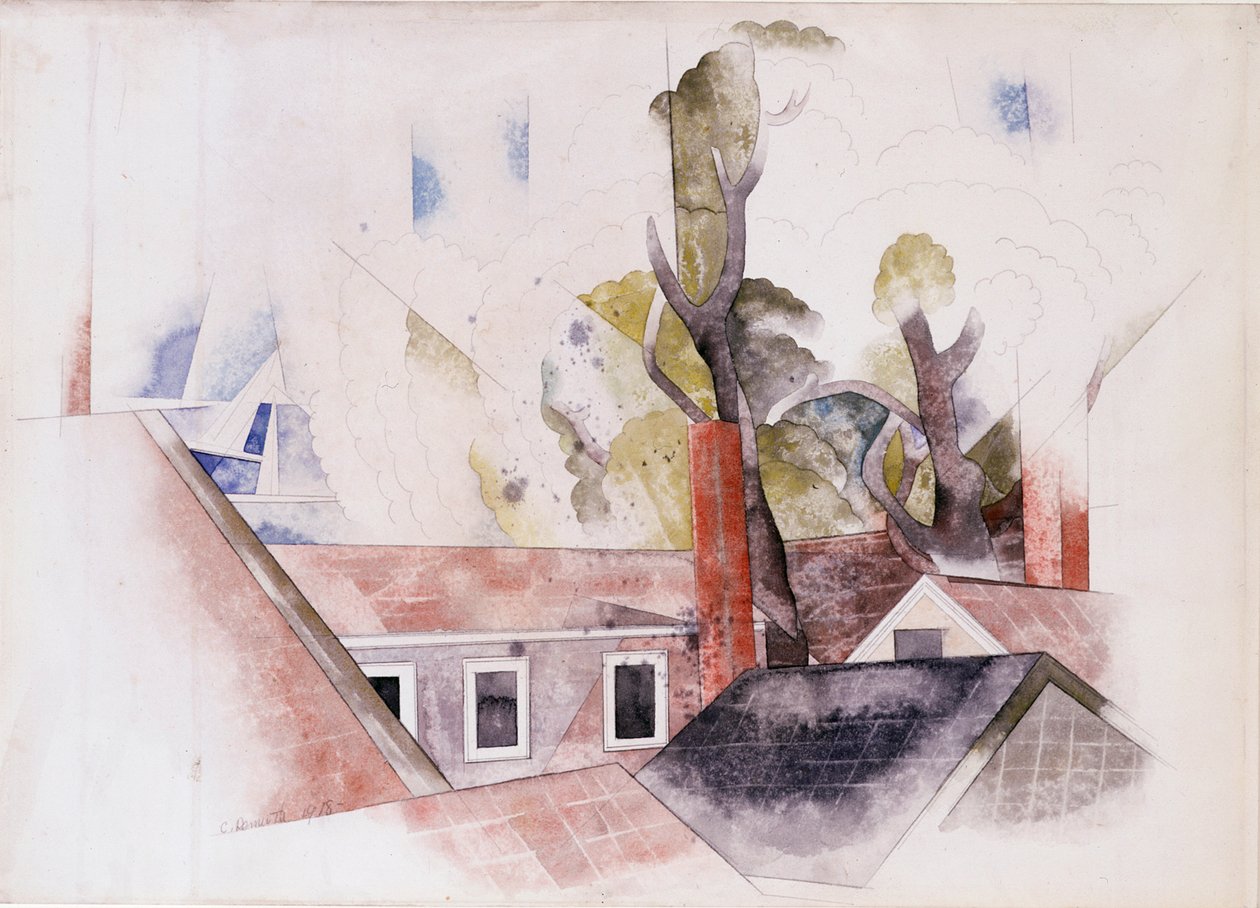 Daken en bomen door Charles Demuth