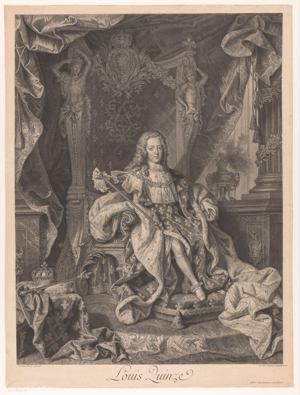 Portret van Lodewijk XV van Frankrijk door Charles Dupuis