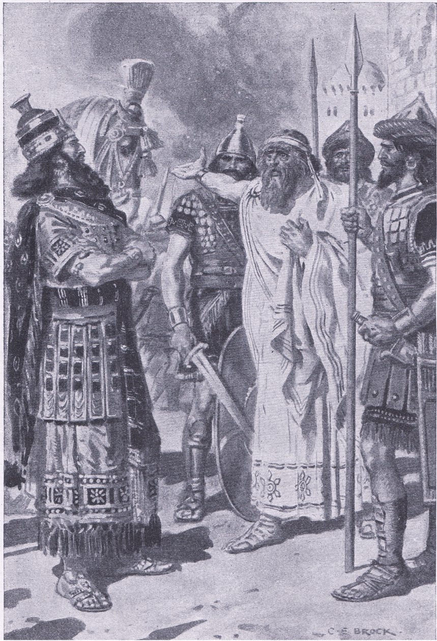 Croesus staat in de schaduw van de dood, uit Mijn Tijdschrift, uitgegeven in 1922 door Charles Edmund Brock