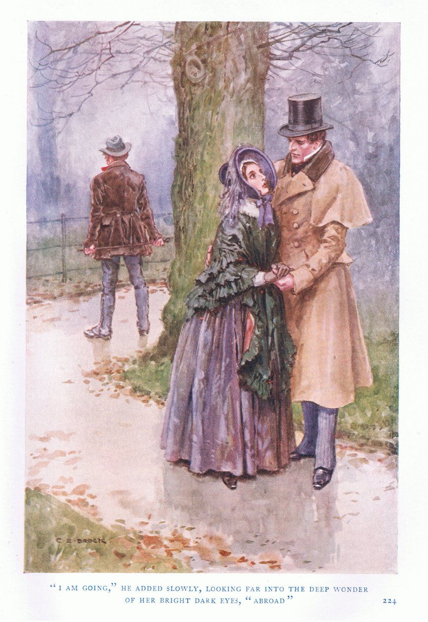 Ik ga, zei hij langzaam, kijkend ver in de diepe verwondering van haar heldere donkere ogen, naar het buitenland. door Charles Edmund Brock