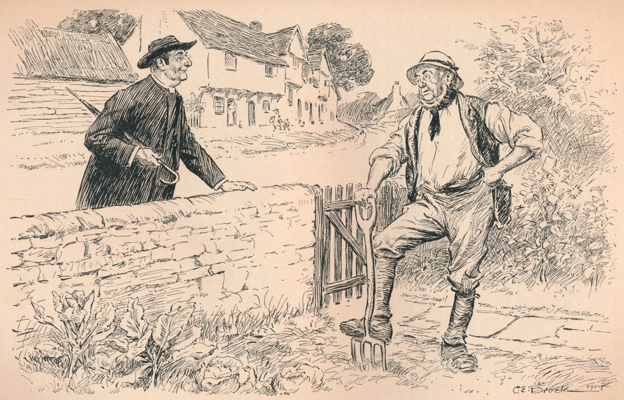De dominee, 1909 door Charles Edmund Brock